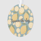 Maßgeschneidertes gelbes Zitronenmuster Ornament (Vorderseite)