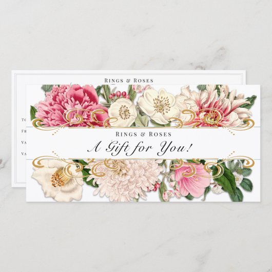 Maßgeschneidertes Geschenkzertifikat Gold Weißes V (Vorne/Hinten)