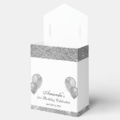 Maßgeschneidertes Glam Silber und Weiß Geschenkschachtel (Geöffnet)