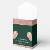 Maßgeschneidertes Glam Smaragdgrün und Rose Gold Geschenkschachtel (Geöffnet)