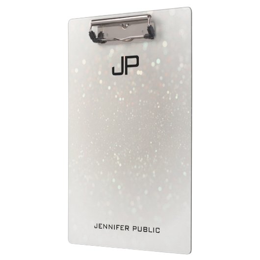 Maßgeschneidertes Glamour Modernes Mit Monogramm E Klemmbrett (Links)