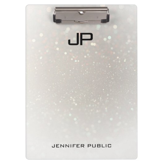 Maßgeschneidertes Glamour Modernes Mit Monogramm E Klemmbrett (Vorderseite)