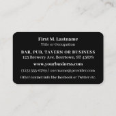 Maßgeschneidertes Glas Bier Visitenkarte (Rückseite)