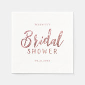 Maßgeschneidertes Glitzer-Brautparty der Rose Serviette (Vorderseite)