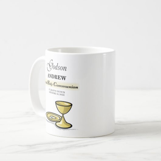 Maßgeschneidertes, Godson First Communion Chalice Kaffeetasse (Vorderseite Links)