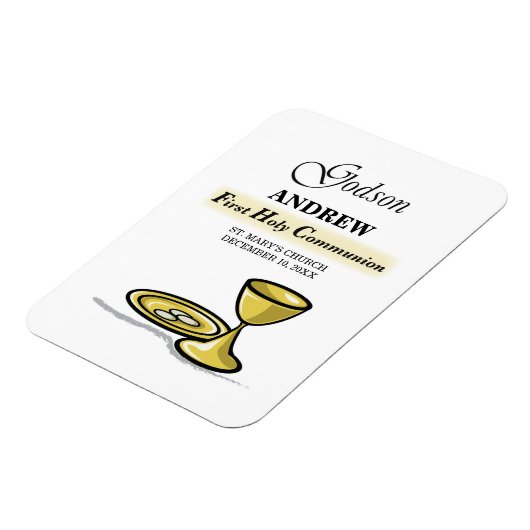 Maßgeschneidertes, Godson First Communion Chalice Magnet (Linke Seite)