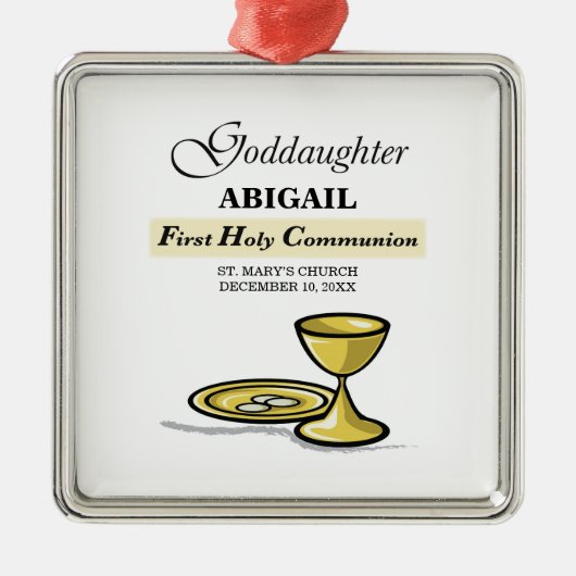 Maßgeschneidertes, Godtochter First Communityskhal Silbernes Ornament (Vorne)