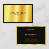 Maßgeschneidertes Gold Elegante Berufliche moderne Visitenkarte (Vorne/Hinten)