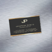 Maßgeschneidertes Gold Monogram Modern Template Lu Magnetische Visitenkarte (Beispiel)