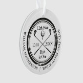 Maßgeschneidertes Golf-Loch in einem Retro-Schwarz Ornament (Vorderseite)