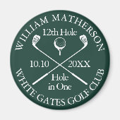 Maßgeschneidertes Golf-Loch in einem Smaragdgrün Magnet (Vorne)