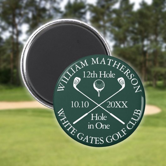 Maßgeschneidertes Golf-Loch in einem Smaragdgrün Magnet