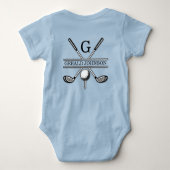 Maßgeschneidertes Golf Monogram Design Baby Strampler (Rückseite)