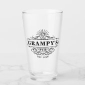 Maßgeschneidertes Grampy's Pub Jahr etabliertes Gl Glas (Vorderseite)