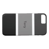 Maßgeschneidertes Grau-Schwarz-Weiß-Streifen moder Case-Mate iPhone Hülle (Rückseite (Horizontal))
