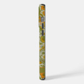 Maßgeschneidertes Graugrün-Gelb-Paisley iPhone Hülle (Linke Seite)