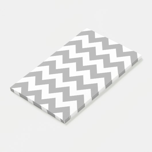 Maßgeschneidertes Gray Zigzag Muster Post-it Klebezettel (angewinkelt)