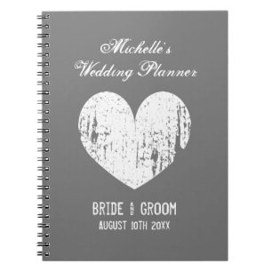 Maßgeschneidertes Grey-Hochzeitsplaner-Notebook Notizblock