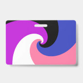Maßgeschneidertes Groovy Spiral Genderfluid Pride  Ausweis (Rückseite)