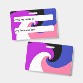 Maßgeschneidertes Groovy Spiral Genderfluid Pride  Ausweis (Vorder- & Rückseite)