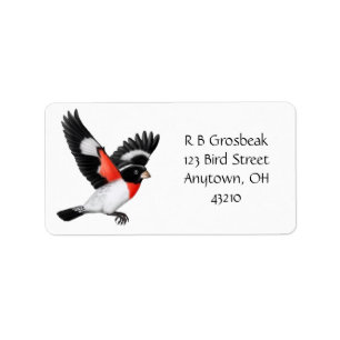 Maßgeschneidertes Grosbeak-Etikett für Rose Adressaufkleber