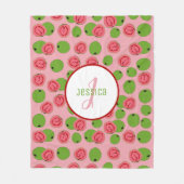 Maßgeschneidertes Guava-Fruchtmuster Fleecedecke (Vorderseite)