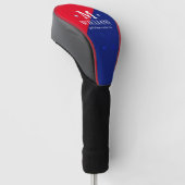 Maßgeschneidertes Halbblau-Monogramm Golf Headcover (angewinkelt)