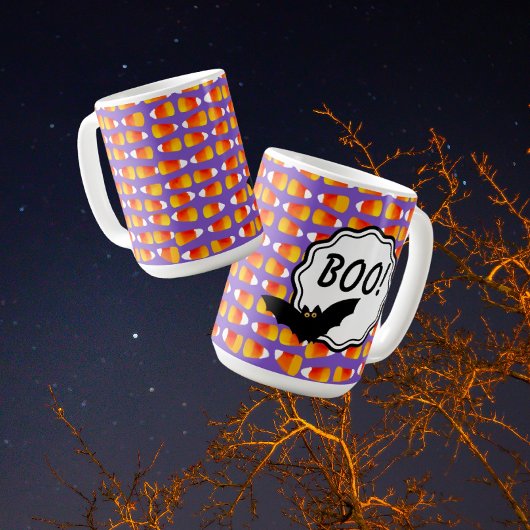 Maßgeschneidertes Halloween-Candy-Mais-Black Bat Kaffeetasse
