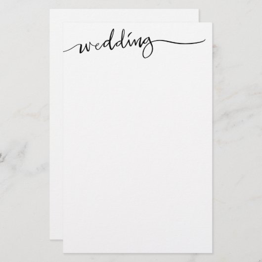 Maßgeschneidertes handgemietetes Hochzeitspapier Briefpapier (Vorne/Hinten)