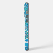 Maßgeschneidertes, helles blaues Paisley iPhone Hülle (Linke Seite)