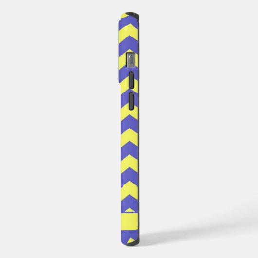 Maßgeschneidertes, hellgelbes, Zickzack Muster iPhone Hülle (Linke Seite)