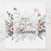 Maßgeschneidertes Hochzeitsblumendesign Weinetikett (Einzelnes Label)