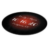 Maßgeschneidertes Hochzeitsbrett aus schwarzem Gla Schneidebrett (Ecke)