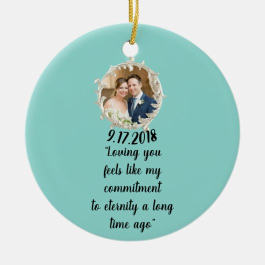 Maßgeschneidertes Hochzeitsdesign oder Jubiläumsde Keramik Ornament (Vorne)