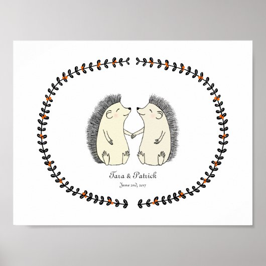 Maßgeschneidertes Hochzeitsgeschenk für Niedlichen Poster (Vorne)