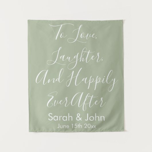 Maßgeschneidertes Hochzeitshintergrund Rustikales Wandteppich (Vorderseite)