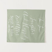 Maßgeschneidertes Hochzeitshintergrund Rustikales Wandteppich (Vorderseite (Horizontal))