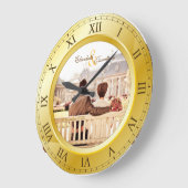 Maßgeschneidertes Hochzeitsjubiläum Gold römisches Große Wanduhr (Winkel)