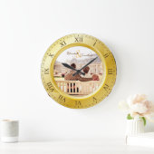 Maßgeschneidertes Hochzeitsjubiläum Gold römisches Große Wanduhr (Zuhause)