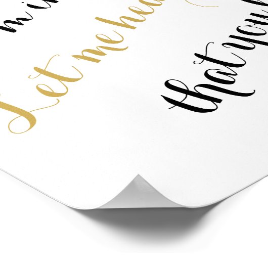 Maßgeschneidertes Hochzeitslied Gold Texte fügen I Poster (Ecke)