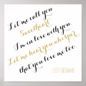 Maßgeschneidertes Hochzeitslied Gold Texte fügen I Poster (Vorne)