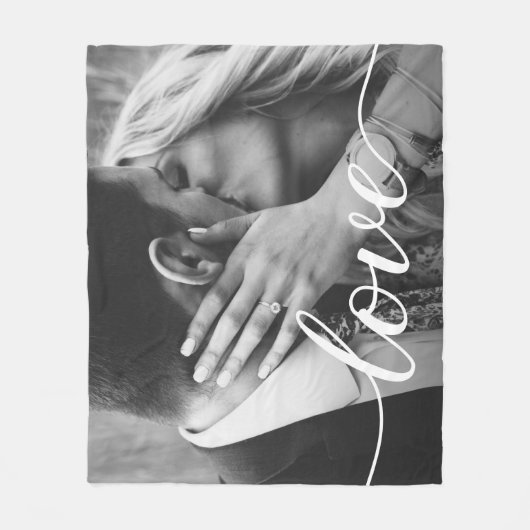 Maßgeschneidertes Hochzeitsskript-Foto Liebe Fleecedecke (Vorderseite)