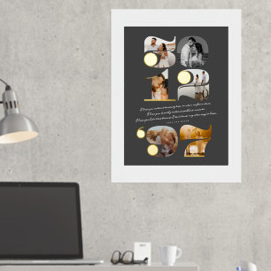 Maßgeschneidertes Hochzeitstermin und Liebe Zitat  Foliendrucke