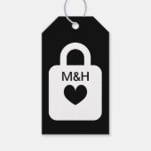 Maßgeschneidertes Hochzeitstichtag mit mit Monogra Geschenkanhänger (Vorderseite)