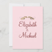 Maßgeschneidertes Hochzeitsvergoldung für pinkfarb Einladung (Rückseite)