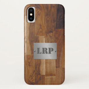 Maßgeschneidertes Holz- und Metallmonogramm Case-Mate iPhone Hülle