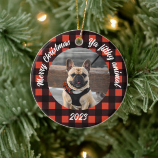 Maßgeschneidertes Hunde-Foto Keramik Ornament