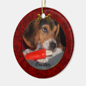 Maßgeschneidertes Hunde Foto Ornament (Links)