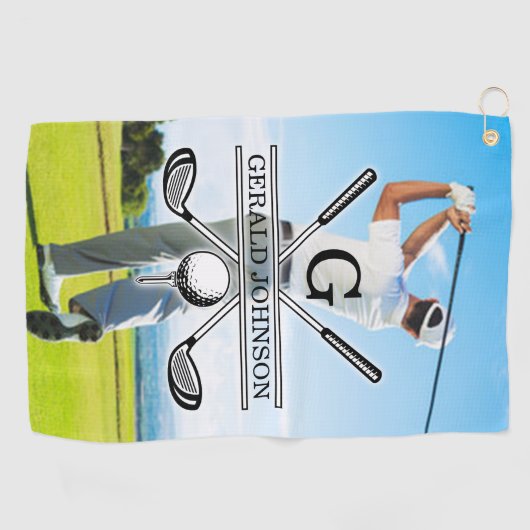 Maßgeschneidertes Image für Golf Monogram Golfhandtuch (Horizontal)