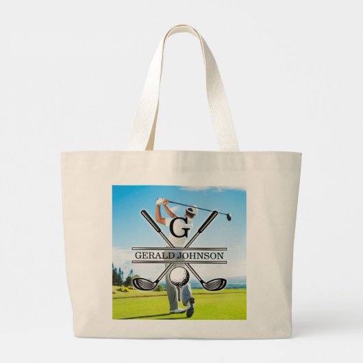 Maßgeschneidertes Image für Golf Monogram Jumbo Stoffbeutel (Rückseite)